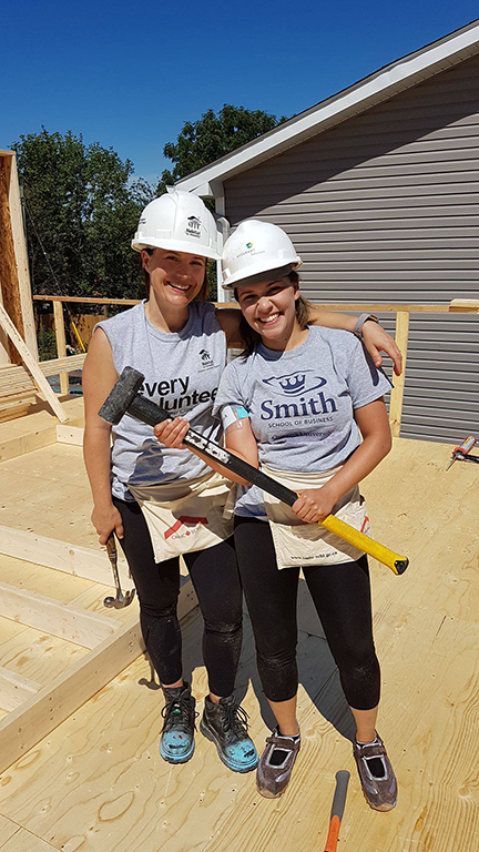 MBA’19 students volunteered with Habitat for Humanity in Kingston last summer.